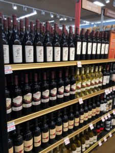 Retail wine on shelf