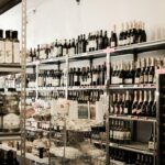 Retail wine on shelves